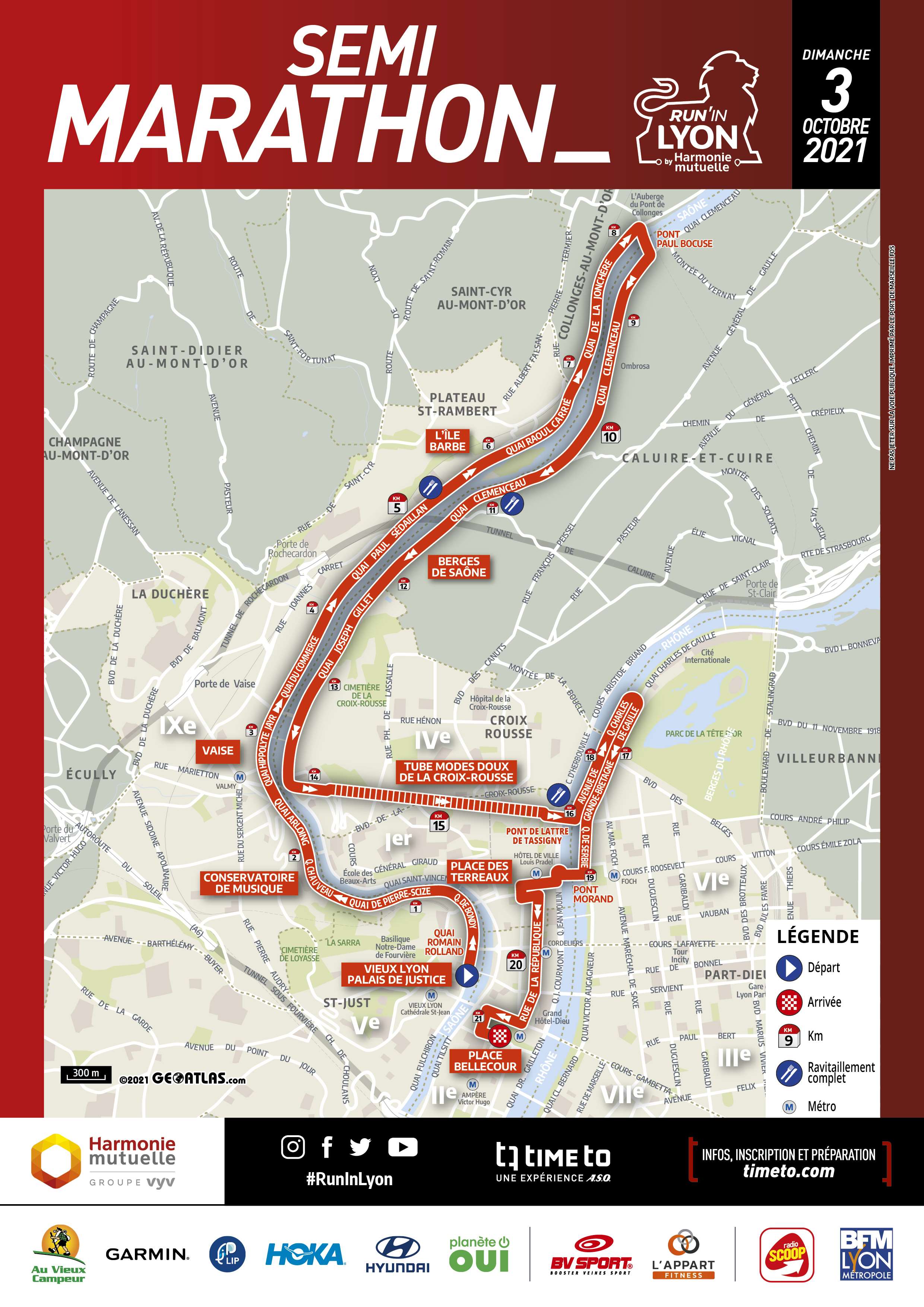 Map - Run In Lyon Semi