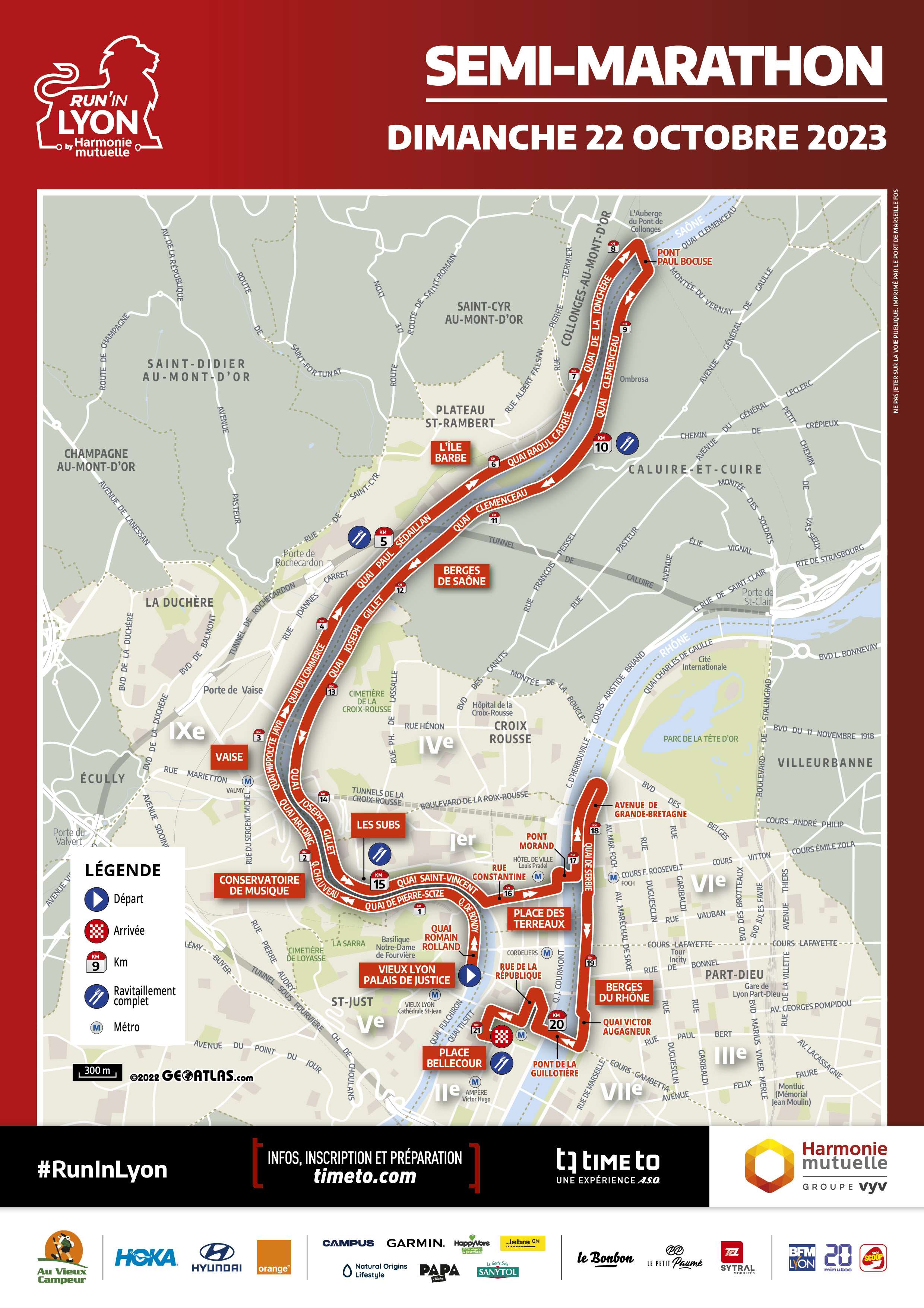 Map - Run In Lyon Semi