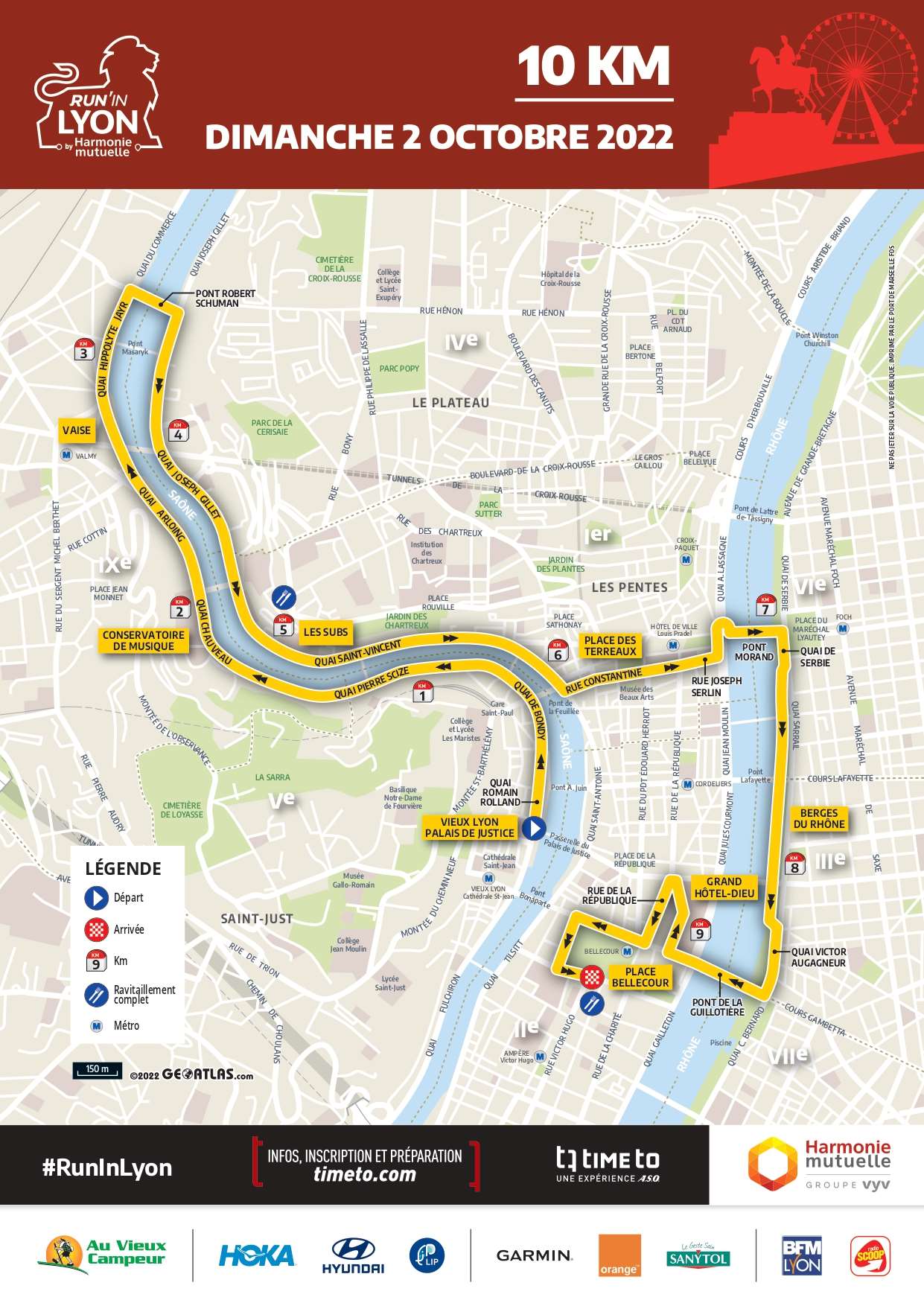 Map - Run In Lyon 10k